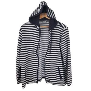 Chico's Spa Striped Terry Cloth Hooded Jacket. XL/Chico's 3. #224